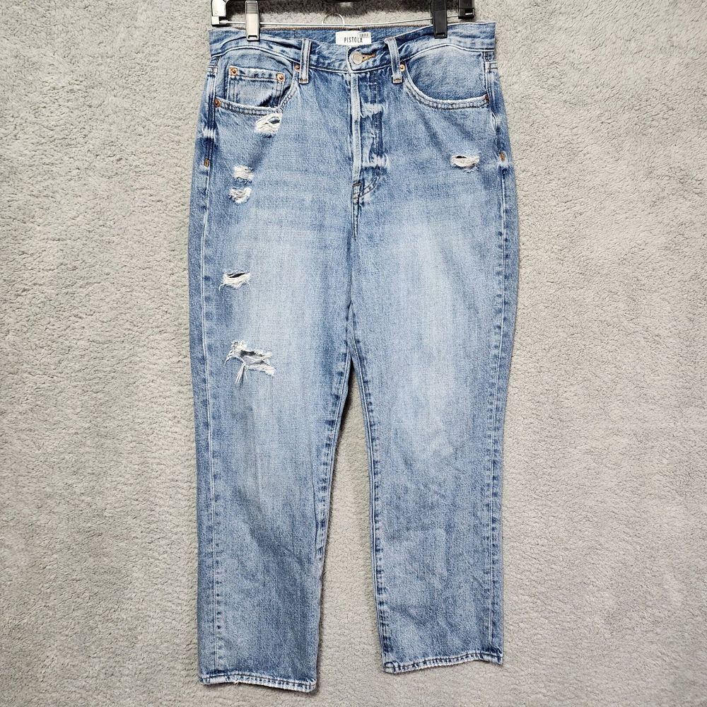 Pistola‎ Distressed Denim Jeans Size 29 Button Fly ** FLAW * Make cheeky Shorts